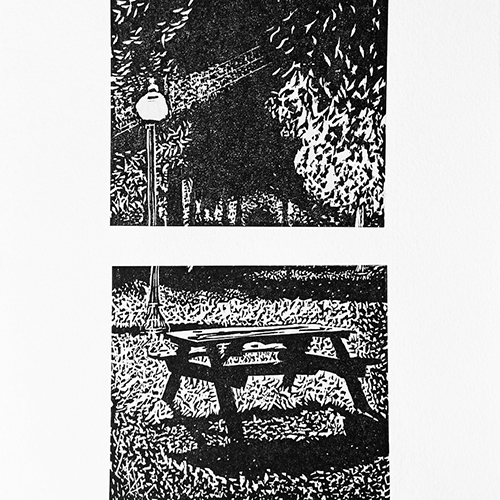 À table avec les fantômes
Gravure sur bois
2023